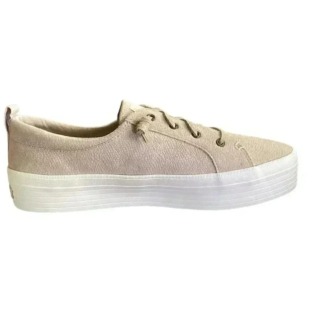 Sperry Crest Vibe Serpant Women 11M Leather Lace-Up Platform Sneakers Ivory NEW - Picture 4 of 7
